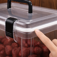 Sturdy Duty Outdoor Storage Box with Handle, Waterproof Pantry Organiser, Stackable Storage Containers for Craft Supplies