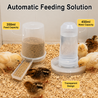 350ml Chick Feeder and Waterer Set Chicken Feeder and Water Dispenser, 13cm Chicken Feeders and Drinkers for Brooding Chicks