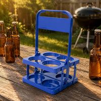4 Bottle Foldable Beer Rack Foldable Folding Bottle Carrier Sturdy for Party