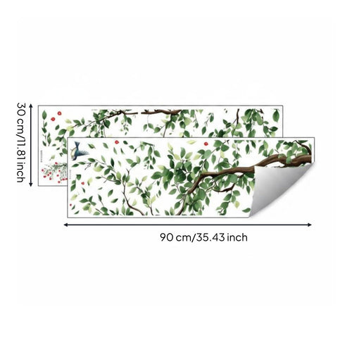 2 Pieces Wall Sticker with Leafy Branch Self Bird and Branch Wall Sticker Removable for Renters, Bedroom, Living Room
