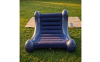 Ribbed Inflatable Rocking Sofa Chair Built-in Handles Kids Rocker Chair Blue for Children