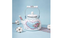 Enamel Water Kettle Multipurpose Use Enamel Tea Kettle Ethnic Design Teapot Removable Lid Large Capacity Teakettle
