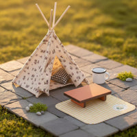 DIY Mini Teepee Kit Handmade 1:12 Scale Dollhouse Tent for Hobbyists, Collectors