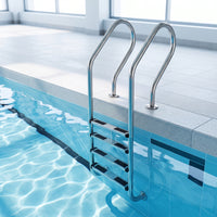 Pool Ladder with Handrails Rust Resistant Pool Ladder with Handrail Rustproof for Backyard Pools