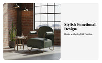 Upholstered Tub Armchair Mechanical Design Cafe Sofa Retro Design High-Density Foam Seat Padding for Bar, Reception Area