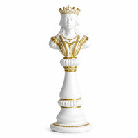 Chess Statue with Pedestal Gold Chess Figurine Decorative for Mantel, Bookshelf