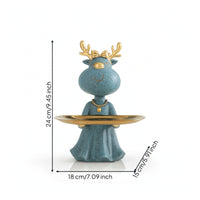 Deer Figurine with Tray Speckled Tabletop Organizer Modern for Vanity, Women