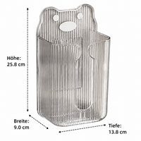 Transparent Wall-Mounted Tissue Dispenser, Self-Adhesive No Drilling Required, For Facial Tissues Up To 12x9.5cm, Modern Plastic Dispenser