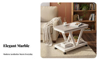With Wheels Rolling Couch Table Space-Saving Design Z-Frame Rolling Trolley Multi-Purpose Living Room Furnishing Stable Load-Bearing for Apartment Dwellers, Homeowners, Distance Workers, Small Areas, Bedroom, Home Office