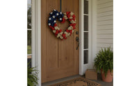 Independence Day Wreath Easy to Hang Patriotic Wreath Handmade for Entryway