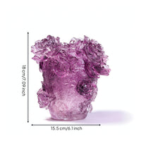 Flower Vase Sculptural Glass Vase Textured for Dining Table, Homeowners