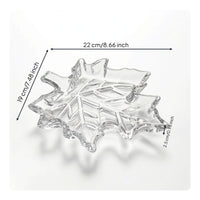 Crystal Maple Leaf Serving Tray Fall Maple Leaf Tray Clear Decorative for Hosts, Homeowners, Dining Table, Parties