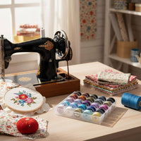 25 Pieces Sewing Device Bobbin Case Set Universal Fit Bobbins with Thread for Crafters