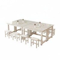 Kindergarten Glass Craft Station Firm Table and Sturdy Kids Group Craft Table Kids Learning Desk for Students, Teachers, Playroom, Home, Homework