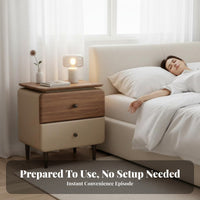 Minimalist Design Rounded Corner End Table with Drawer Fully Assembled Nightstand space-saving Size Household Furniture Sturdy Construction for Families, Homeowners, Renters, Bedroom, Small Spaces, Guest Room, Home Office