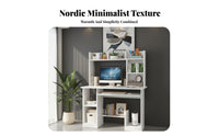 Writing Desk with Bookshelf Multi-functional Office Desk with Storage Shelves Wide Desktop Study Table for Students Suitable for Home Dormitory Bedroom