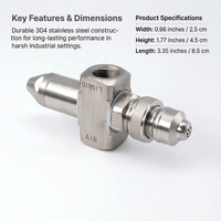 Stainless Steel Spray Tip for Construction Site, Low Pressure Misting Spray Nozzle, Water Spray Head for Greenhouse, 304 Stainless Steel Mist Nozzle
