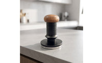 Impact-Style Manual Coffee Tamper Adjustable Tamper with Wood Handle Precision for Home Baristas