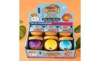 12 Pieces Slow Rebound Steamed Bun Squishy Cartoon Face Bun-Shaped Squishy Toy Round Container Foam Press Toy Display Box