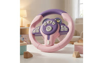 360-Degree Rotating Toy Steering Wheel with Strap Multifunction Car Steering Wheel Toy Light and Sound Realistic for Toddlers, Kids, Road Trips, Playroom