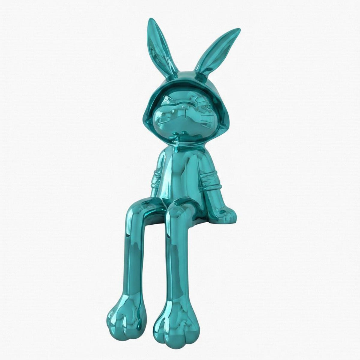 Rabbit Statue Modern Luxe Design Resin Rabbit Figurine Glossy Finish