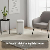 Hands-Effortless Operation Slim Pedal Trash Can Space Saving Soft Close Trash Can with Lid Odor Seal Narrow Kitchen Garbage Bin Hidden Bag Design for Pet Owners, Bathroom, Living Room, Office