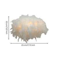 Feather Lampshade Plush Spherical Lampshade Diffused for Bedroom, Living Room