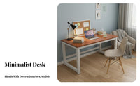 Simple Computer Desk Thickened Board Minimalist Writing Desk Spacious Desktop Modern Study Table for Students, Remote Workers, Dorm Room, Bedroom