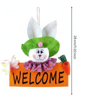 Carrot Rabbit Hanging Decoration Cute Design Easter Bunny Welcome Sign Handmade