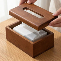 Tissue Box Holder for Home Office, Solid Wood Rectangular Tissue Box in Dark Brown, Custom Napkin Dispenser, Tissue Boxes