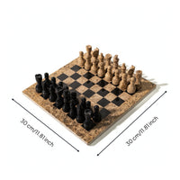 Chess Board with Pieces Square Chess Ornament Eye-Catching Statue for Desk