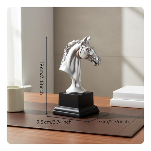 Horse Head Statue Shiny Finish Equestrian Award Statue Majestic Design