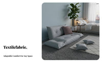 Armless Low Sofa synthetic Fabric Upholstery Lounge Seat Modern Minimalist design Thickly Padded for Students, Teenagers