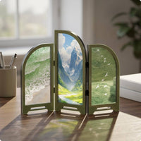 Acrylic Folding Screen Oriental Design Mini Folding Screen Eco-Friendly Material