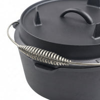 Dutch Oven with Bail Handle Campfire Pre Seasoned Iron Cooking Vessel with Lid Pre Seasoned Cooking Pot for Campers, Camping