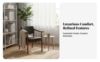 Upholstered Wooden Dining Chair Nordic Design Armchair Solid Wood Wood Frame Minimalist Aesthetic for Study, Meeting Room