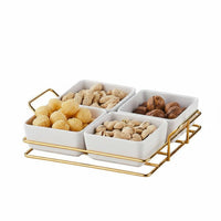 Compartmentalized Design Snack Platter with Stand Removable Dishes Multi-Compartment Food Platter Compartment Serving Dish Set Dishwasher Safe for Restaurants