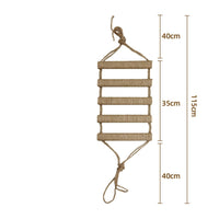 Scratch-Friendly Hanging Cat Ladder Wall-Mounted Cat Climbing Ladder with Sisal Rope Non-Slip Pet Furniture Long-Wearing for Cats