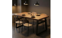 Sturdy Rectangular Dining Table Streamlined Dining Table with Adjustable Feet Industrial Furniture Minimalist for Cafes