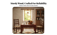 Mortise and Tenon Joinery Farmhouse Dinner Table Classic Design Traditional Carved Table Sturdy Construction Household Furniture Heavy-Duty Build for Restaurant Owners, Apartment Dwellers, Dining Room, Kitchen, Cafe, Breakfast Nook
