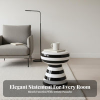 Toadstool-Inspired-Shaped Stool Striped Design Home Decor Multifunctional