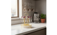 Rotating Mug Tree Detachable Drain Tray Countertop Cup Drying Rack for Home Bar