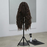 Scalp-Simulation Long Curly Hairpiece Flower Net Cap Long Wavy Hairpiece Machine-Made Hairpiece Soft