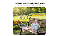adaptable Cartoon animal Print Handbag Lightweight Small Tote minimalist design Lunch Pouch for Women, Children, Students, Work Commute, Outings, everyday Use, School