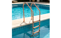 Three-Rung Pool Ladder Stainless Steel Pool Ladder with Handrails No-Holes Required for Backyard