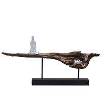 Zen Sculpture with Base Calm Monk Figurine Feng Shui for Entryway, Minimalists