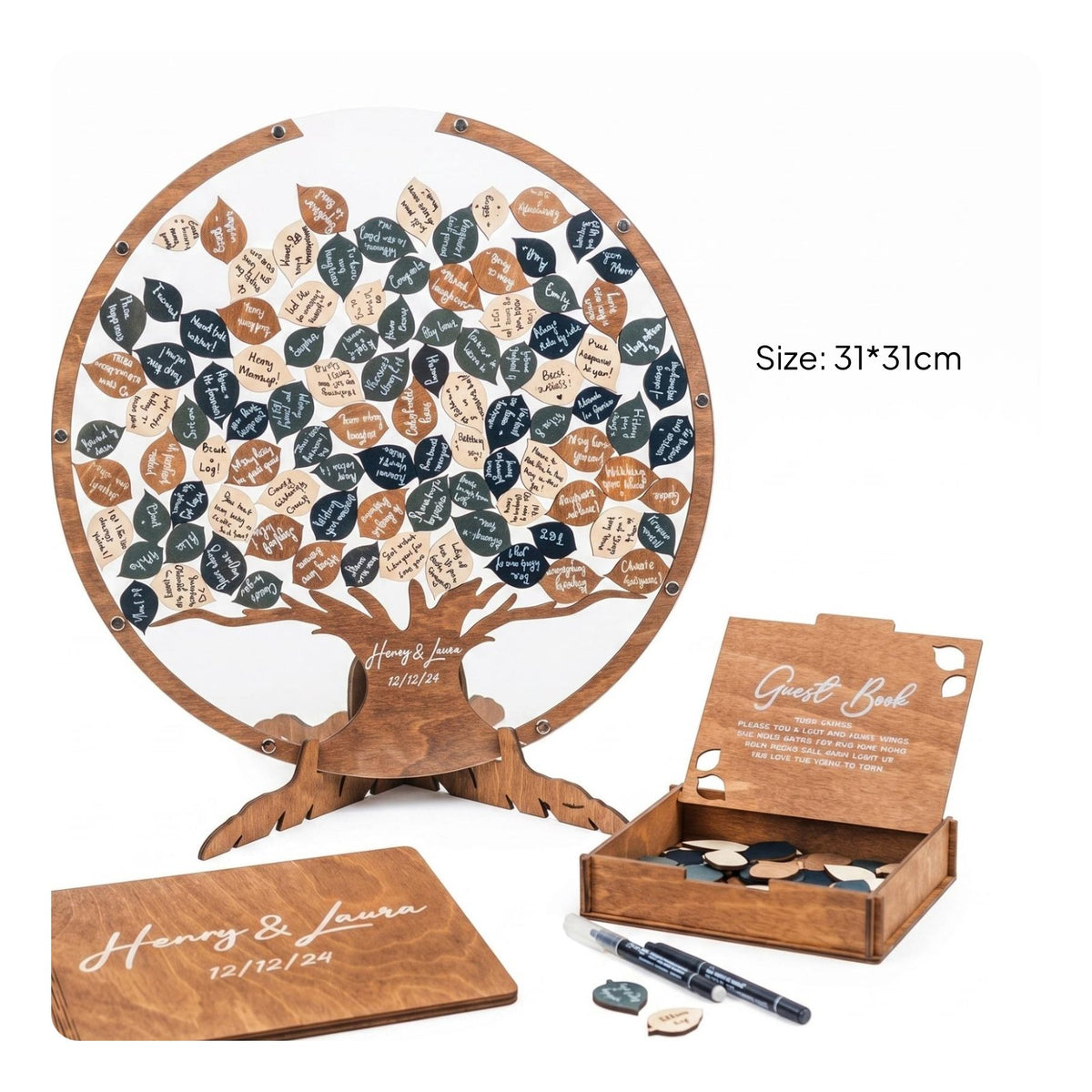 Wedding Guest Book Display Storage Box Tree Guest Book Standing for Couples