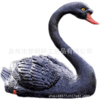 园林花园庭院池塘流水喷泉景观动物黑白浮水天鹅摆件庭院装饰盆景