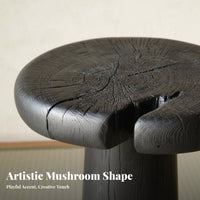 Wabi-Sabi Design Toadstool-Shaped-Shaped Seat Natural Wood Texture Toadstool-Shaped-Shaped Table Rustic Aesthetic Side Stool Multi-Purpose for Interior Designers, Boutique Business Owners, Homestay, Living Room, Entryway, Bedroom