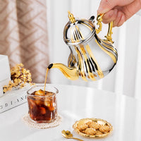 Stainless Steel Moroccan Teapot with Gold Finish